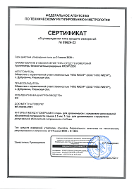 Сертификат об утверждении типа средств измерений для РИЗУР-2030